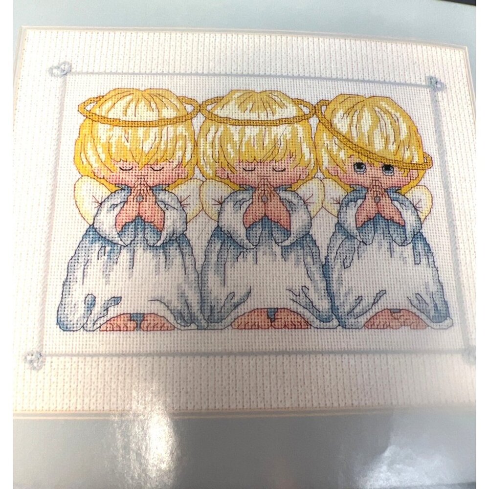 Sunset Needlepoint Kit Three Angels 18"x15" Canvas Persian Wool Acrylic Yarn